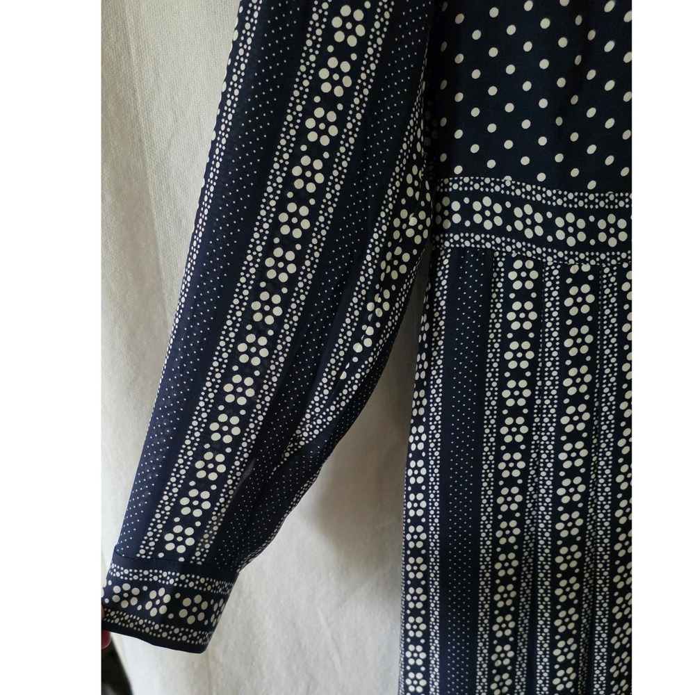 Boden Navy Clemency Shirt Dress US 12 Midi Button-Up Polka Dot Floral Pattern - Picture 4 of 12